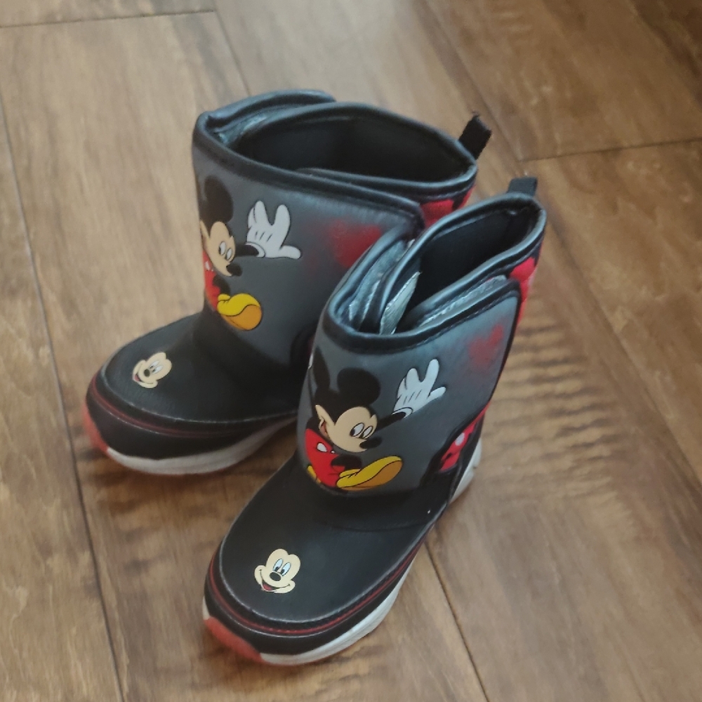 Mickey Mouse Kids Boots - Black and Red